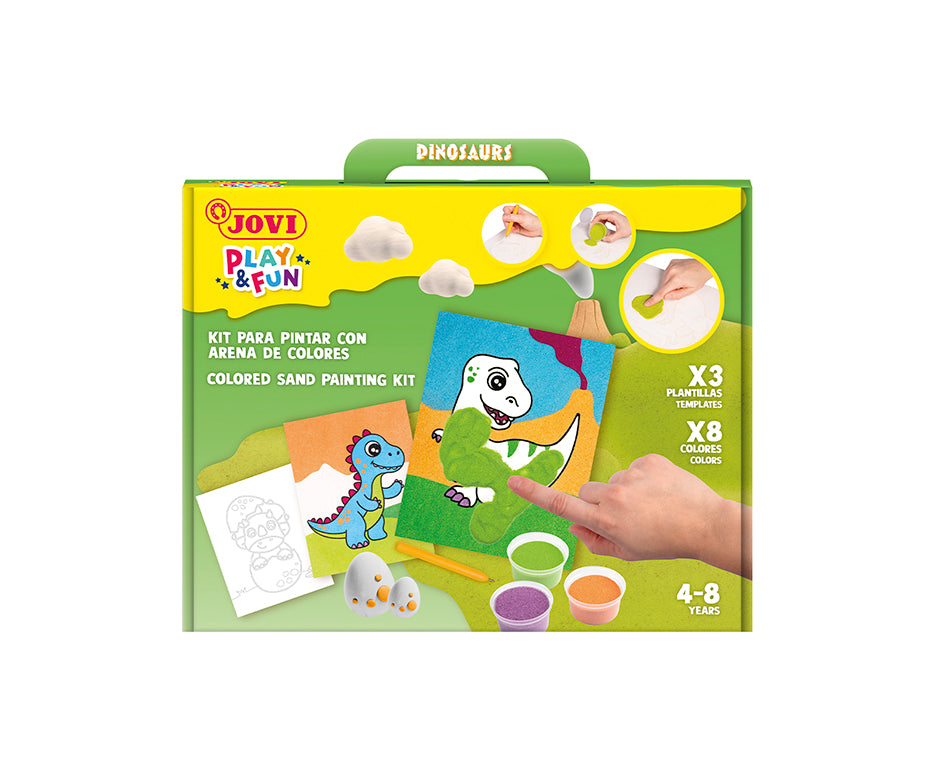 JOVI Play&Fun sada na malování pískem 12 ks Dinosaurs