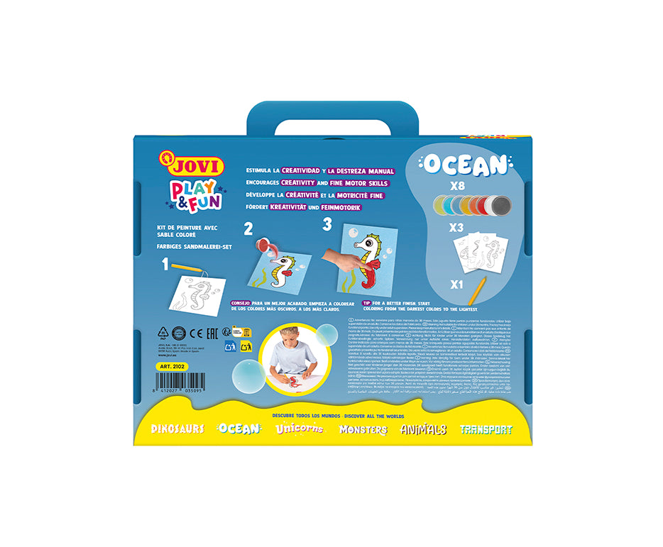 JOVI Play&Fun sada na malování pískem Ocean 12 ks