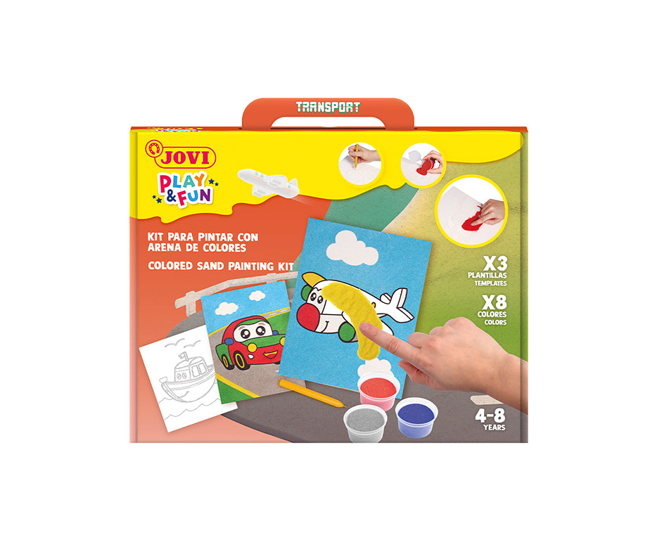 JOVI Play&Fun sada na malování pískem Transport 12 ks