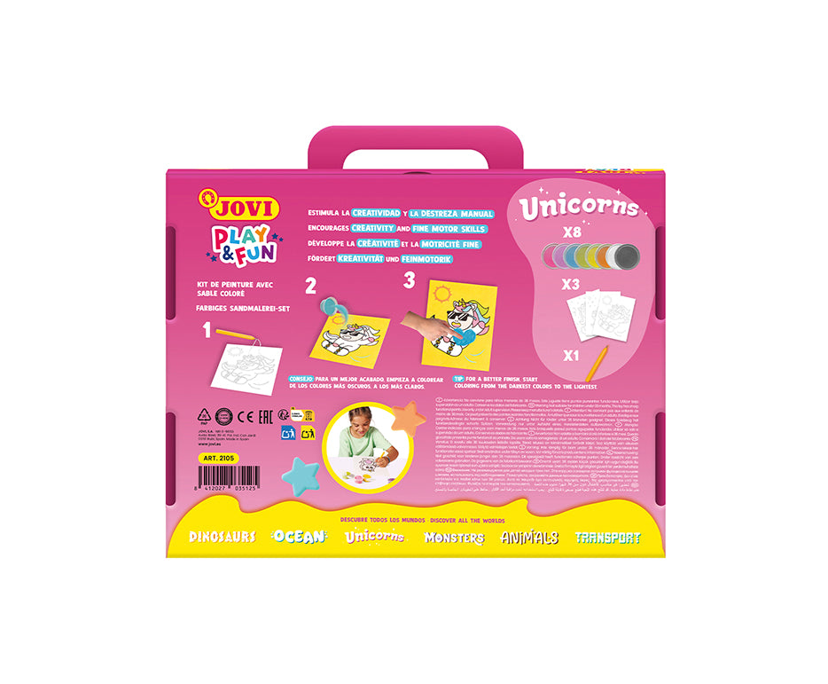 Sada na malování pískem JOVI Play&Fun Unicorns - 12 ks