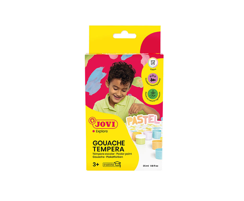 JOVI Premium pastelové temperové barvy 6 x 35 ml se štětcem