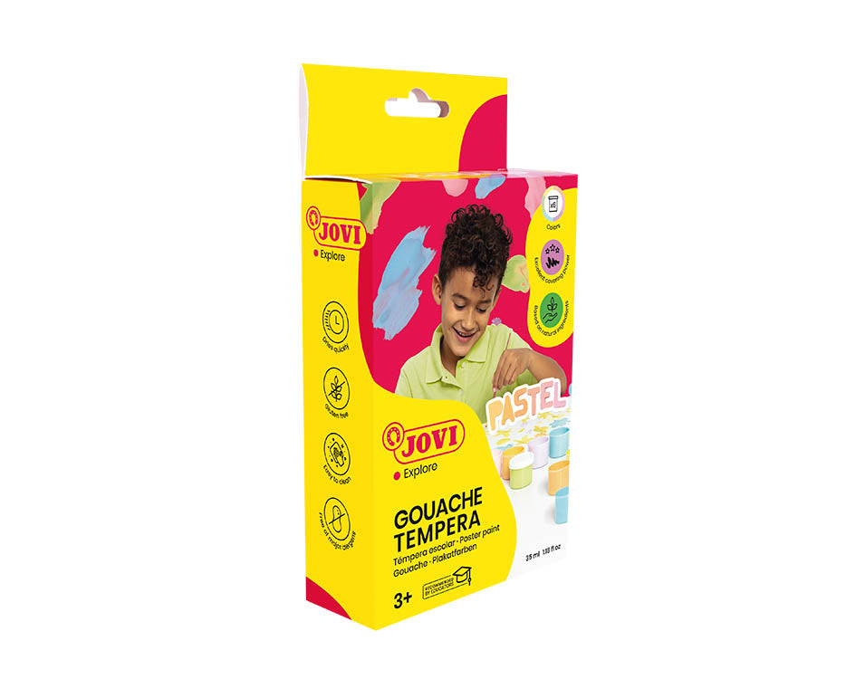 JOVI Premium pastelové temperové barvy 6 x 35 ml se štětcem