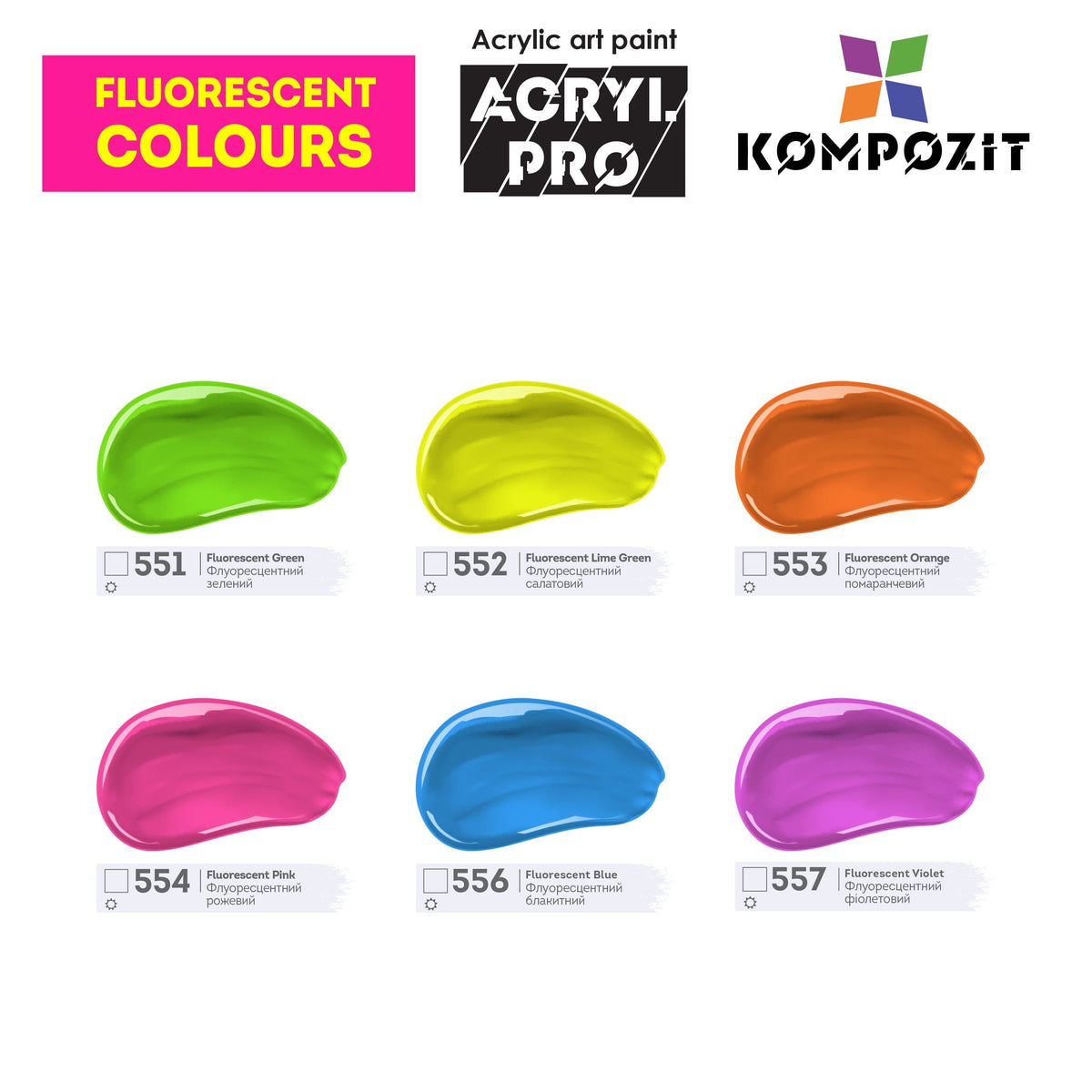 Fluorescenční akrylová barva ACRYL PRO ART Kompozit 75 ml