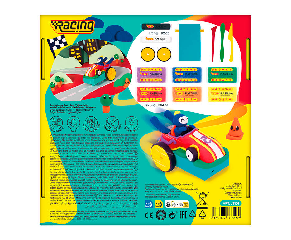Kreativní modelovací sada JOVI Tech Crazy Cars Závody 14 ks