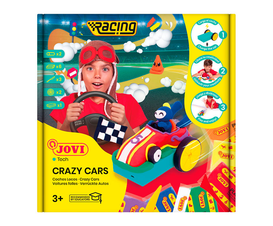 Kreativní modelovací sada JOVI Tech Crazy Cars Závody 14 ks