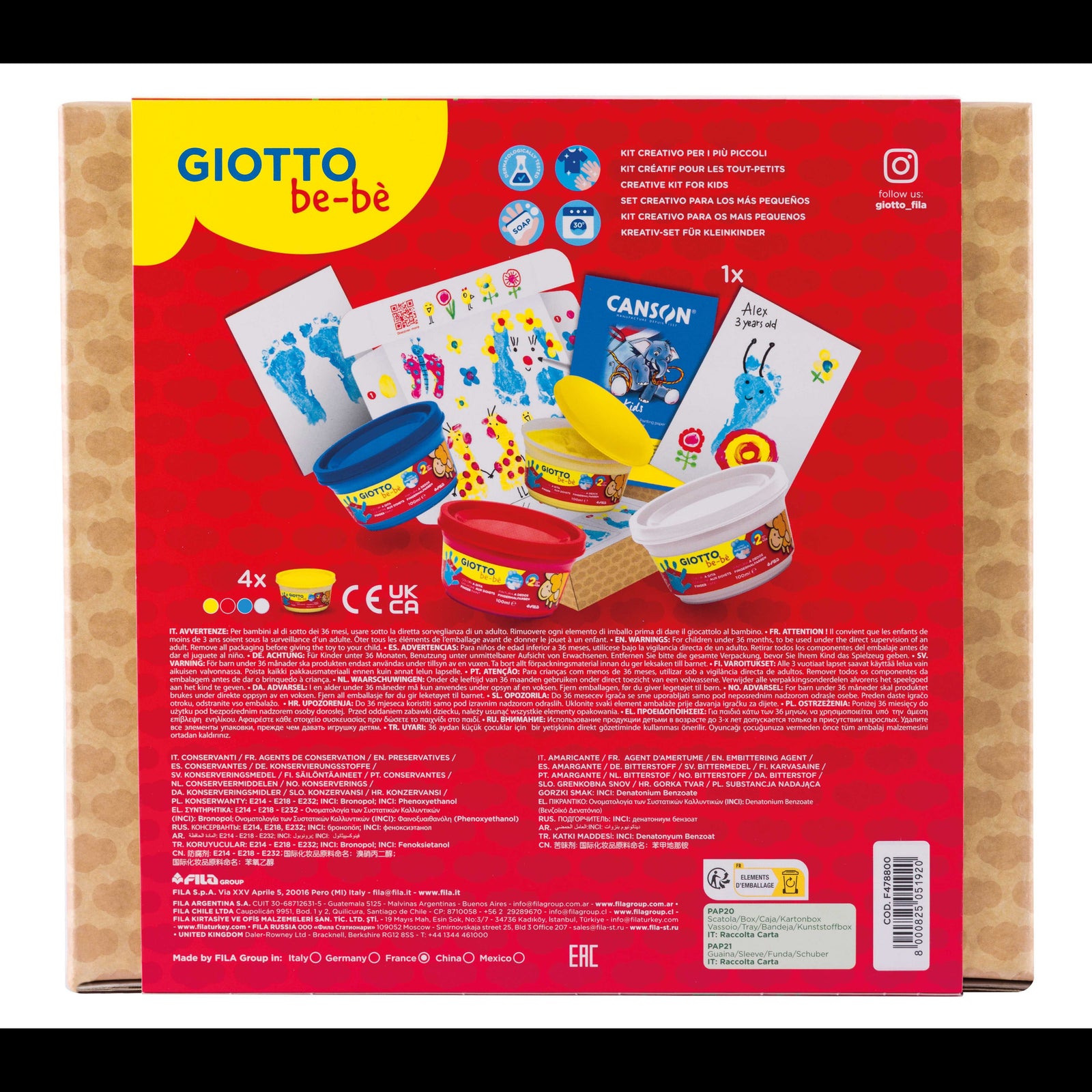 Kreativní sada GIOTTO be-bè My Little Feet na otisky rukou a nožiček – 5 ks