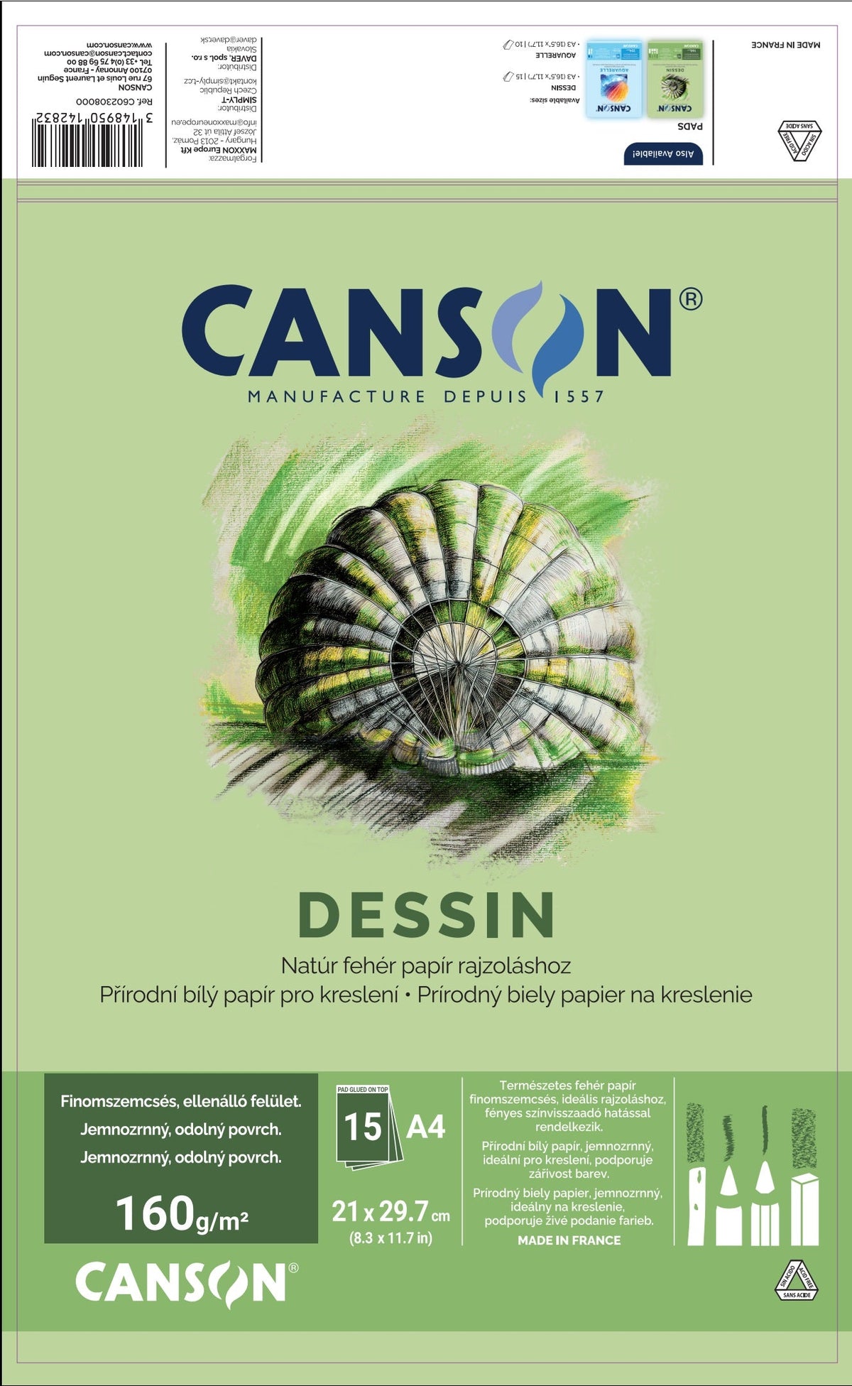 Kreslicí blok CANSON Dessin A4 160 g - 15 listů