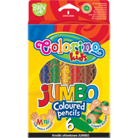 Kulaté pastelky Colorino JUMBO s ořezávátkem – 6 barev
