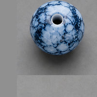 Kulaté skleněné korálky s mramorovým efektem 8 mm – 15 ks – tmavě modrá