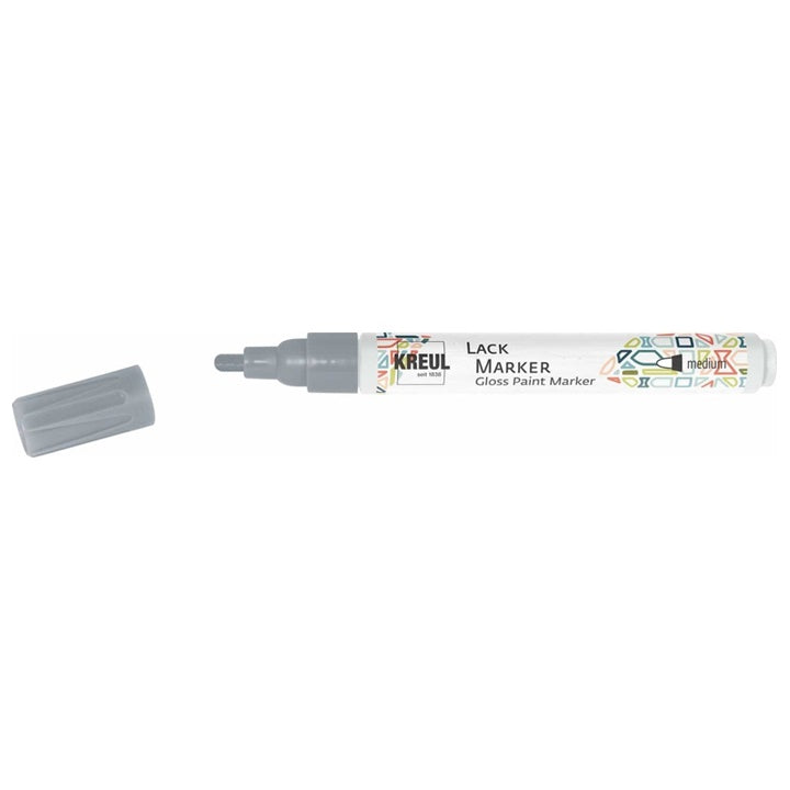 Lesklý lakový popisovač Kreul medium – strieborná