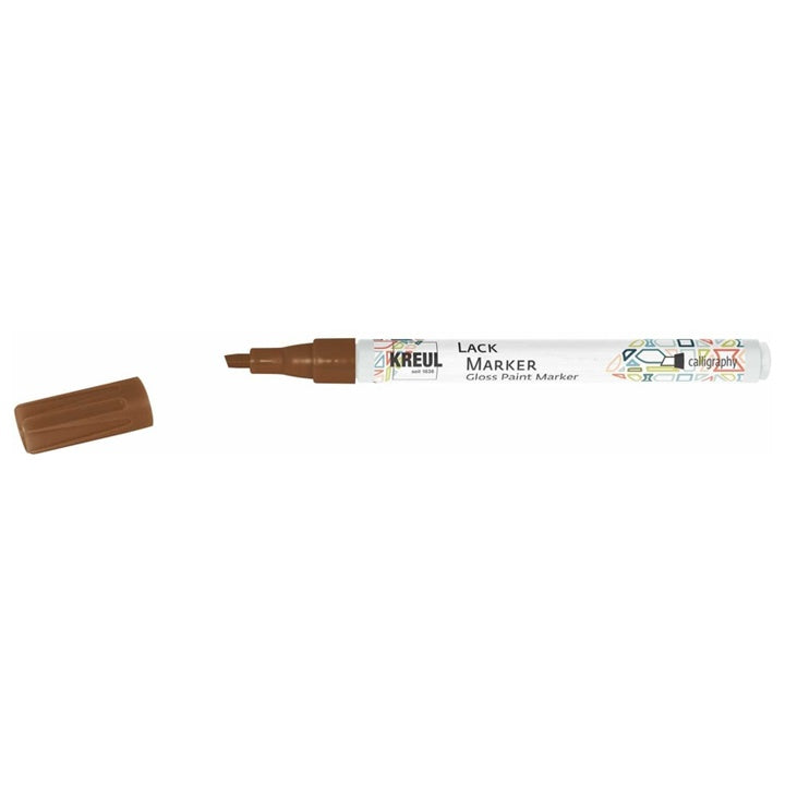 Lesklý lakový popisovač Kreul na kaligrafii – medená