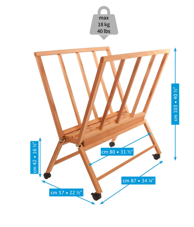 MABEF velký skládací pojízdný stojan na grafiky a výkresy M/40