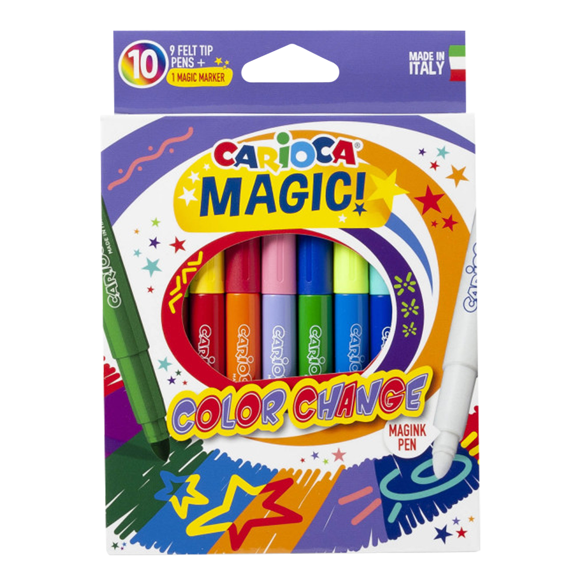 Magické fixy měnící barvu Carioca, 10 ks, mix barev
