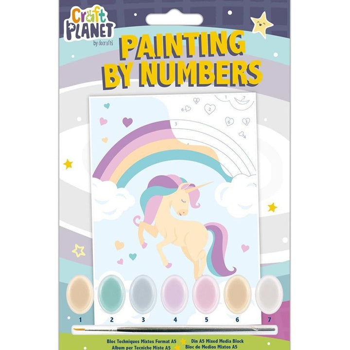 Malování podle čísel pro děti Craft Planet – jednorožec