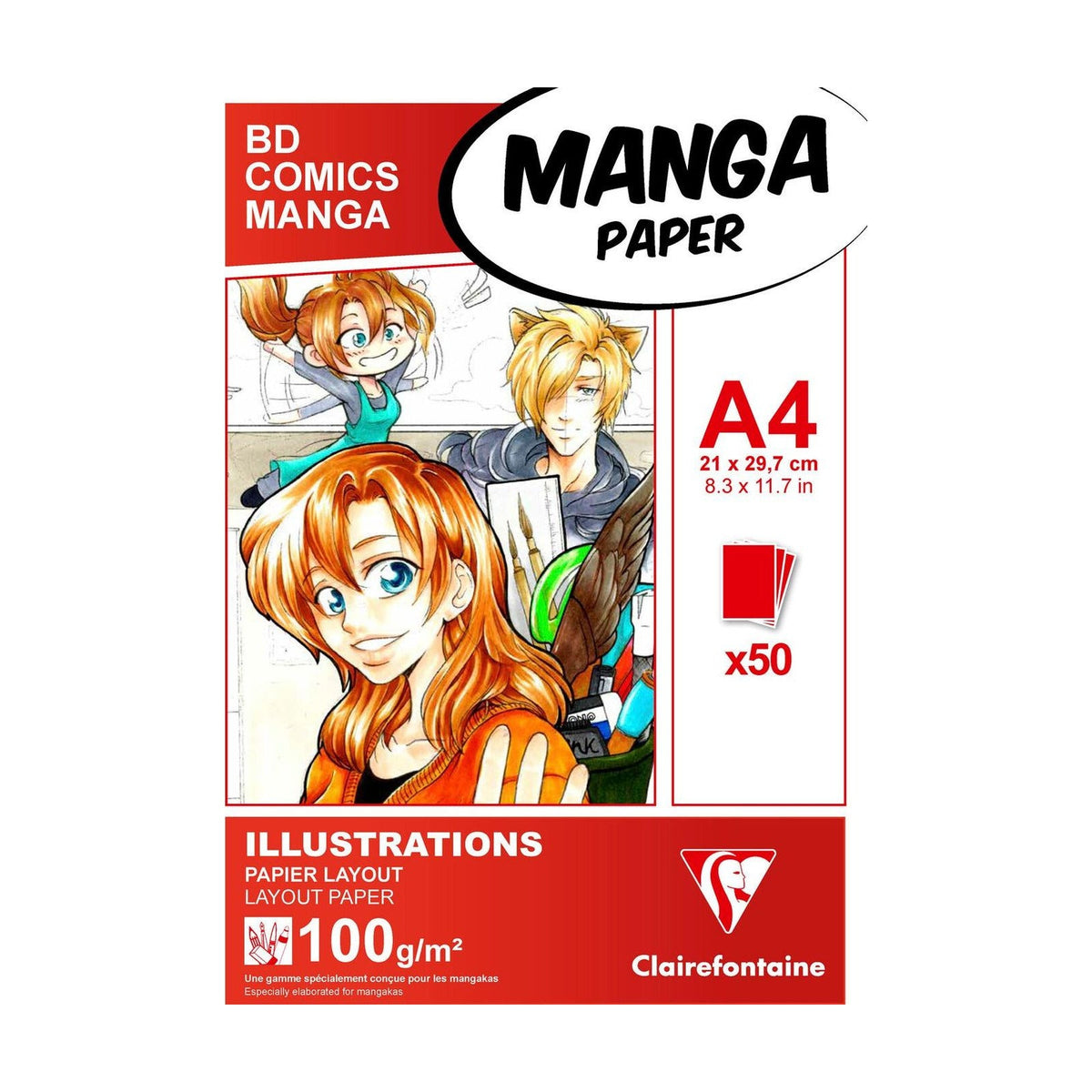 Manga Layout blok Clairefontaine 100 g/m² A5 – A3 - 50 listů