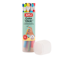 Mechanické pastelky APLI Color Click, 12 ks s náhradními tuhami a ořezávátkem