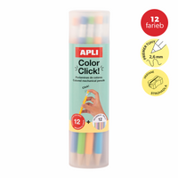 Mechanické pastelky APLI Color Click, 12 ks s náhradními tuhami a ořezávátkem