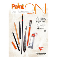 Mix media blok CLAIREFONTAINE Paint'On bílý A5 250 g/m² - 40 listů