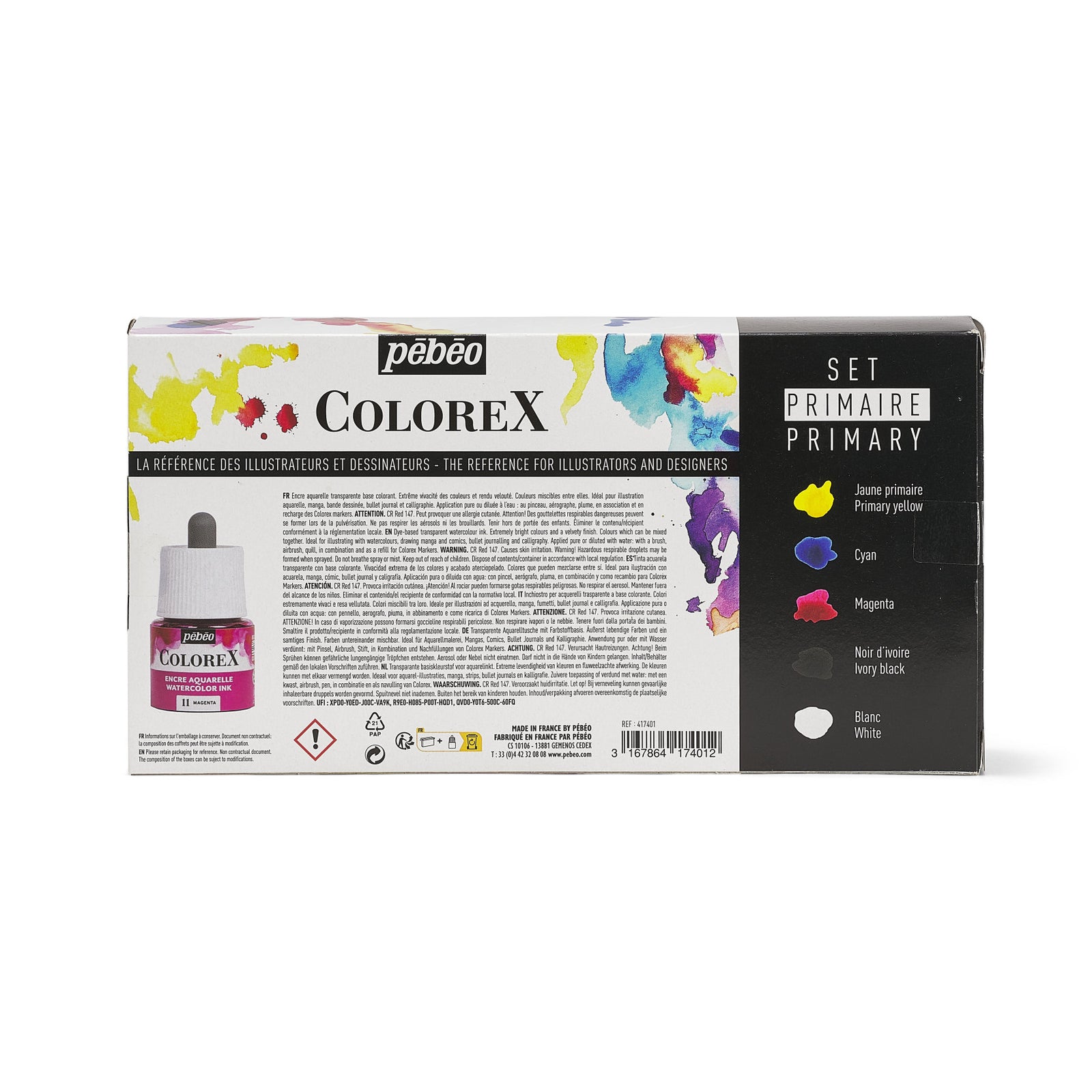 Pebeo Colorex sada akvarelových inkoustů 5 x 45 ml