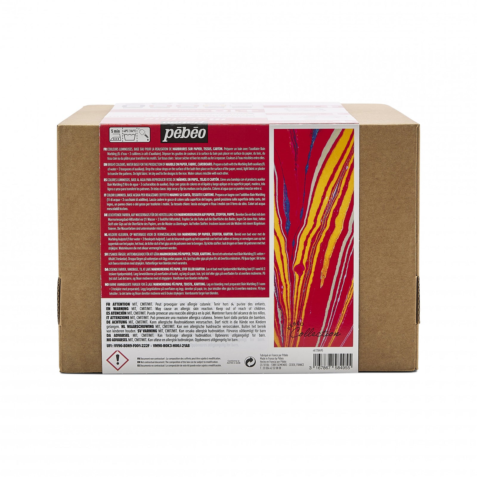 Pebeo Marbling sada mramorovacích barev 10 x 45 ml
