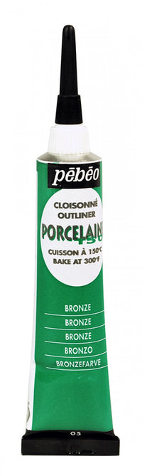Pebeo Porcelaine 150 reliéfní kontura na porcelán 20 ml – Bronzově zelená