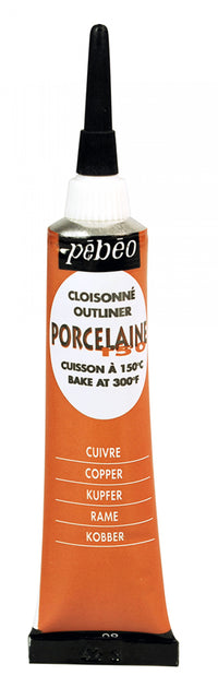 Pebeo Porcelaine 150 reliéfní kontura na porcelán 20 ml – Měděná