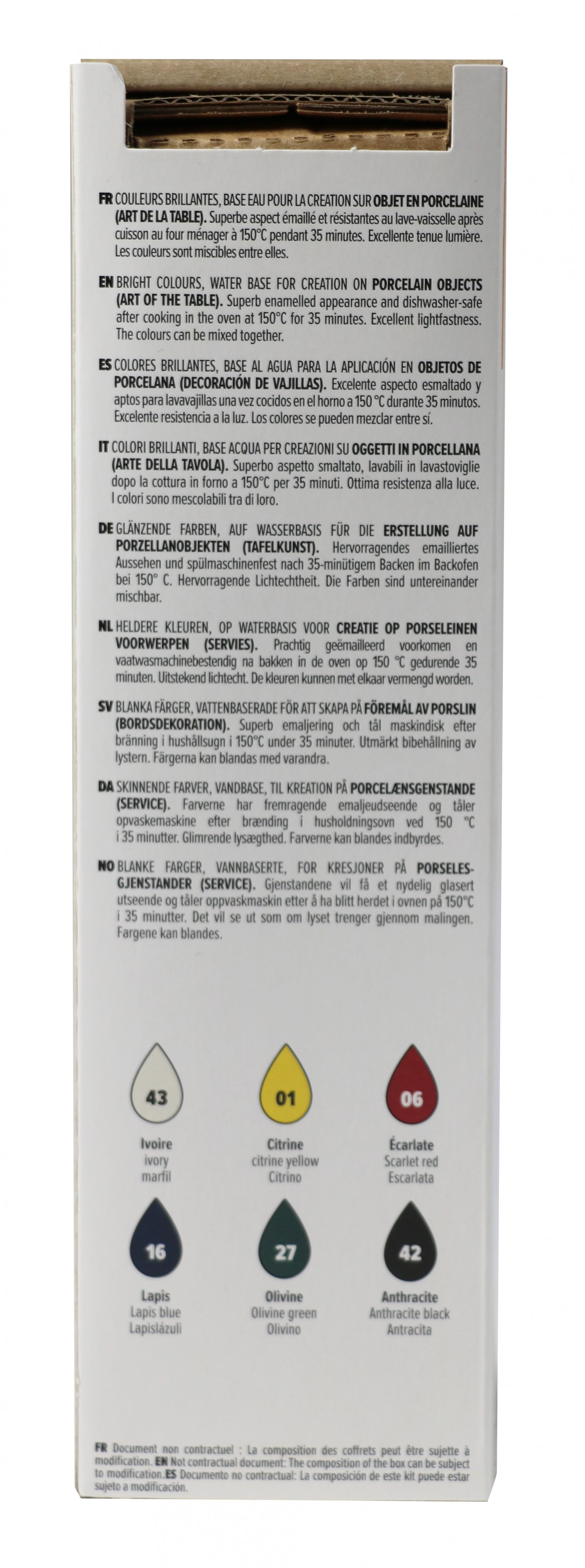PEBEO Porcelaine 150 sada barev na porcelán 6 x 20 ml