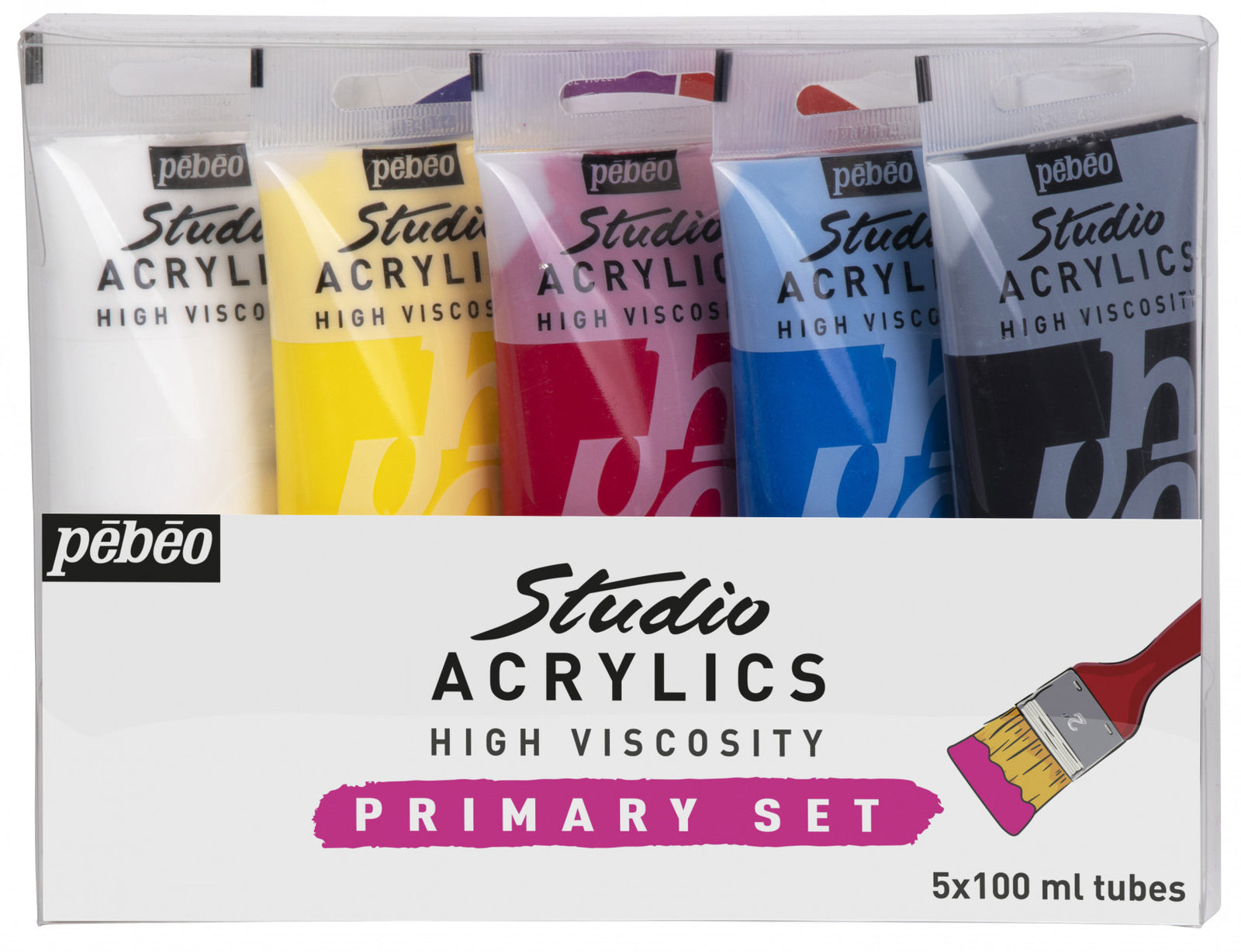 Pebeo Studio Acrylic sada akrylových barev 5 x 100 ml