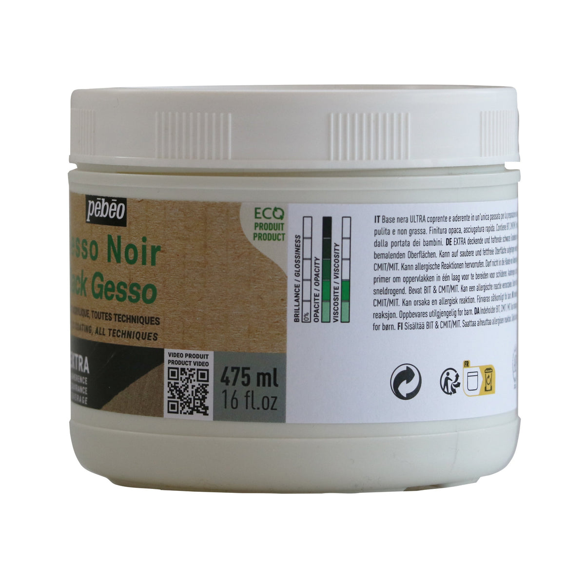 Pebeo Studio Acrylics černý akrylový šeps 475 ml