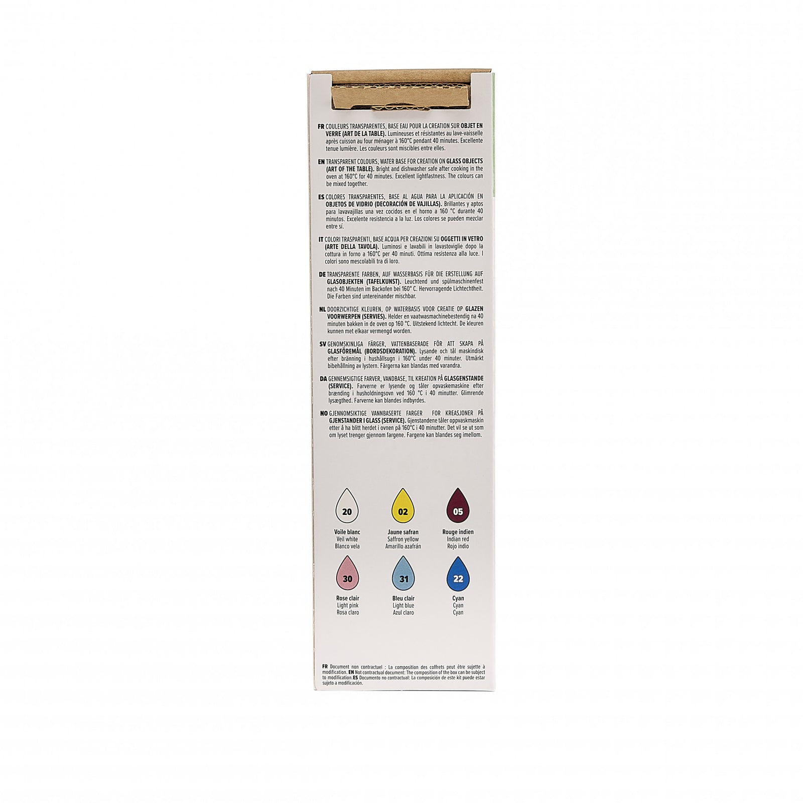 Pebeo Vitrea 160 sada barev na sklo 6 x 20 ml
