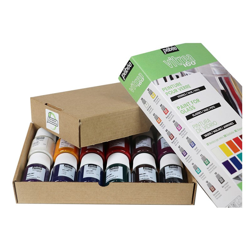 PEBEO Vitrea 160 sada barev na sklo 12 x 20 ml