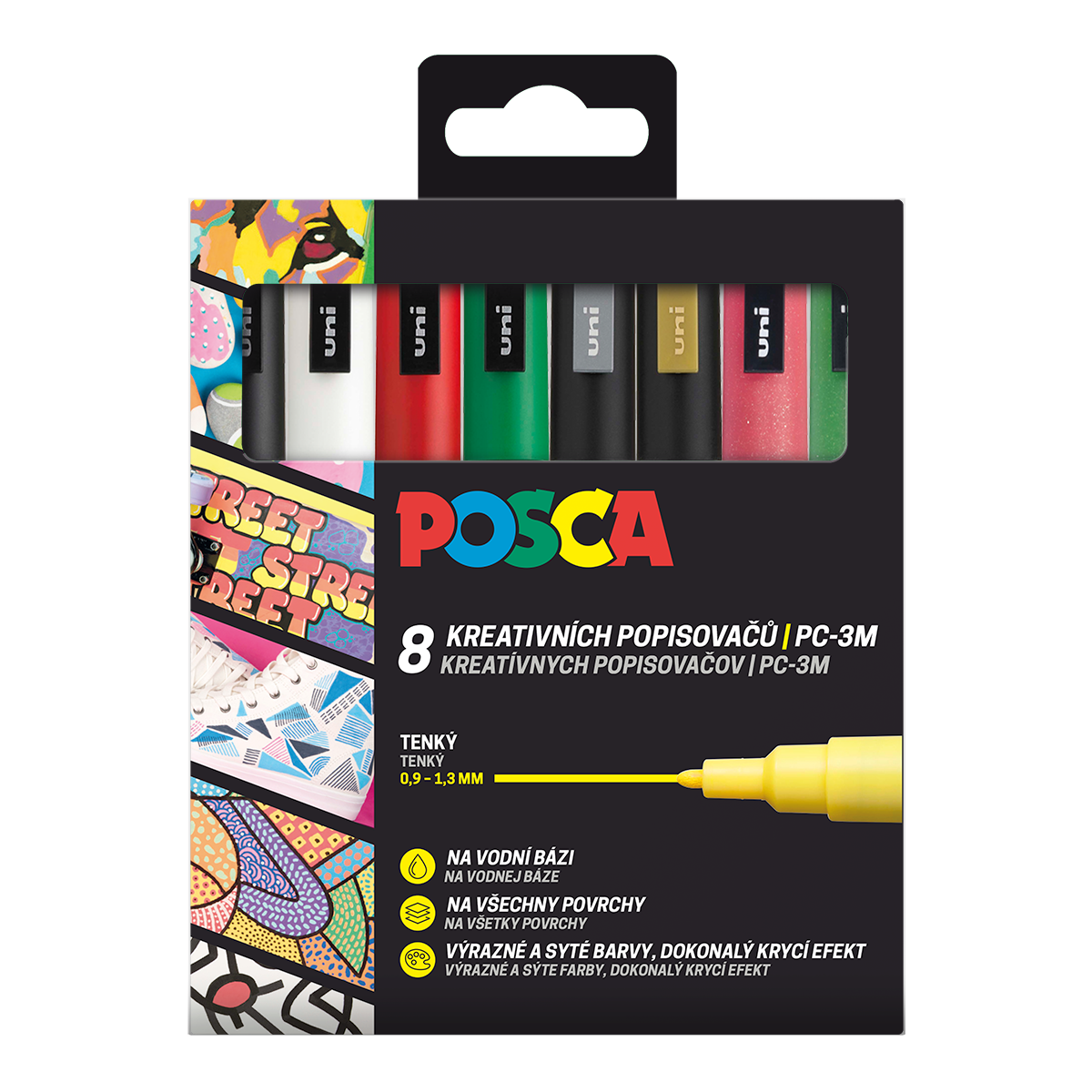 Posca sada popisovačů PC-3M CHRISTMAS 0,9 - 1,3 mm - 8 ks