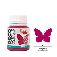 Akryl na dekorace, MATT, 20 ml, ROSA TALENT – Magenta mat