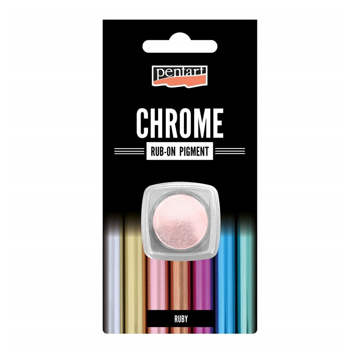 Rub-on chromový prášek Pentart 0.5 g - rubínová