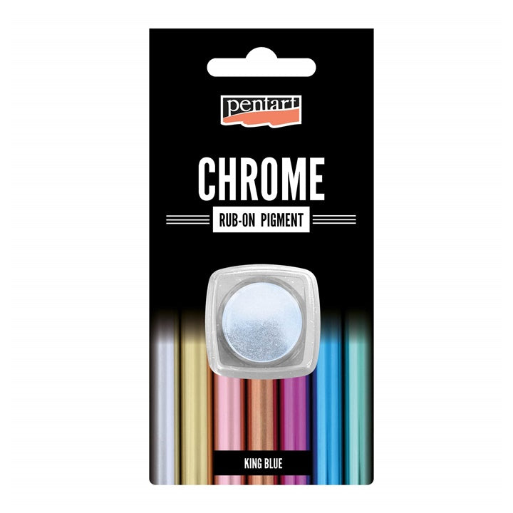 Rub-on chromový prášek Pentart 0.5 g - královská modř