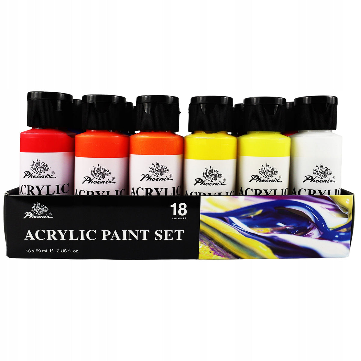 Sada 18 akrylových barev Phoenix 18 x 59 ml