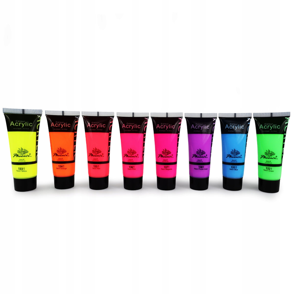 Sada 8 akrylových barev Phoenix neon 8 x 21 ml