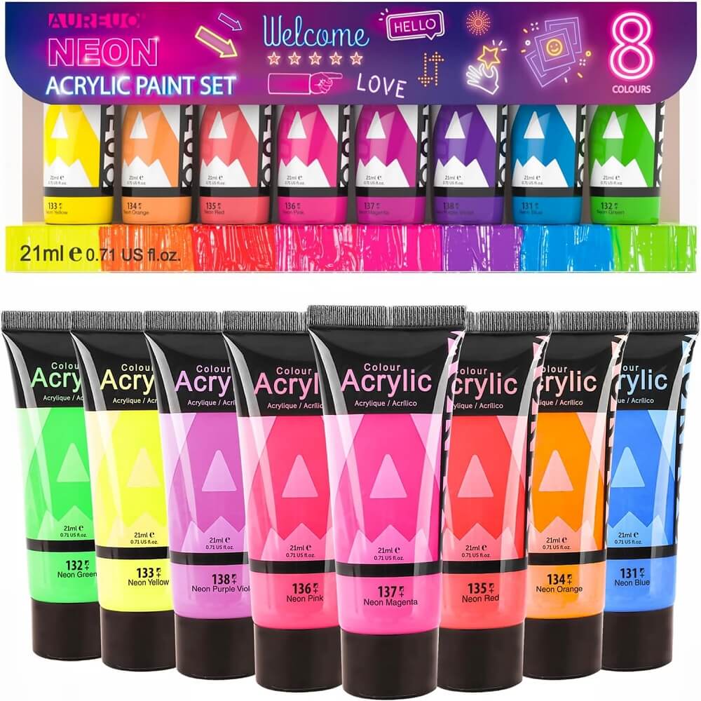Sada 8 akrylových barev Phoenix neon 8 x 21 ml
