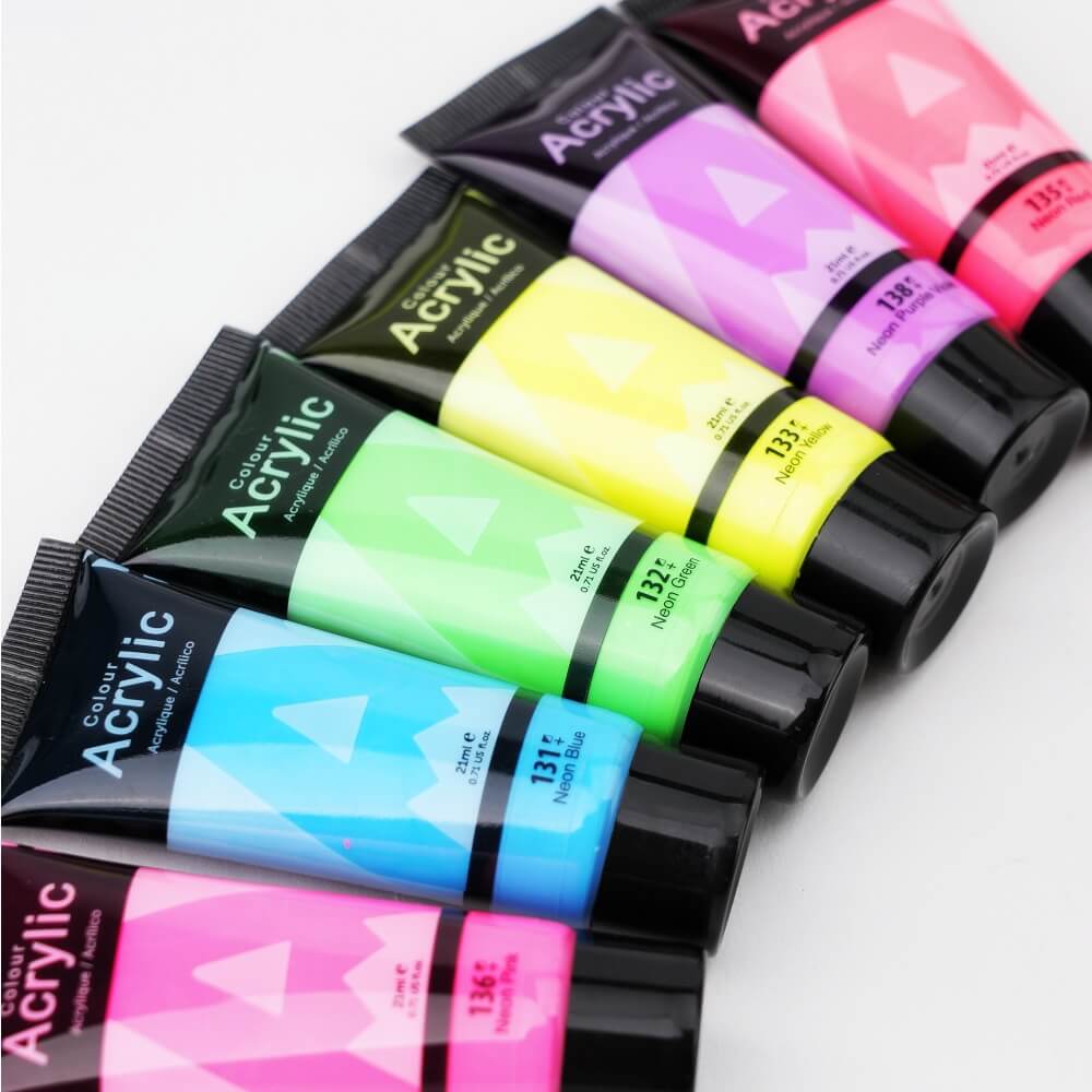 Sada 8 akrylových barev Phoenix neon 8 x 21 ml