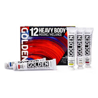 Sada akrylových barev GOLDEN Heavy Body Mixing 12 x 22 ml