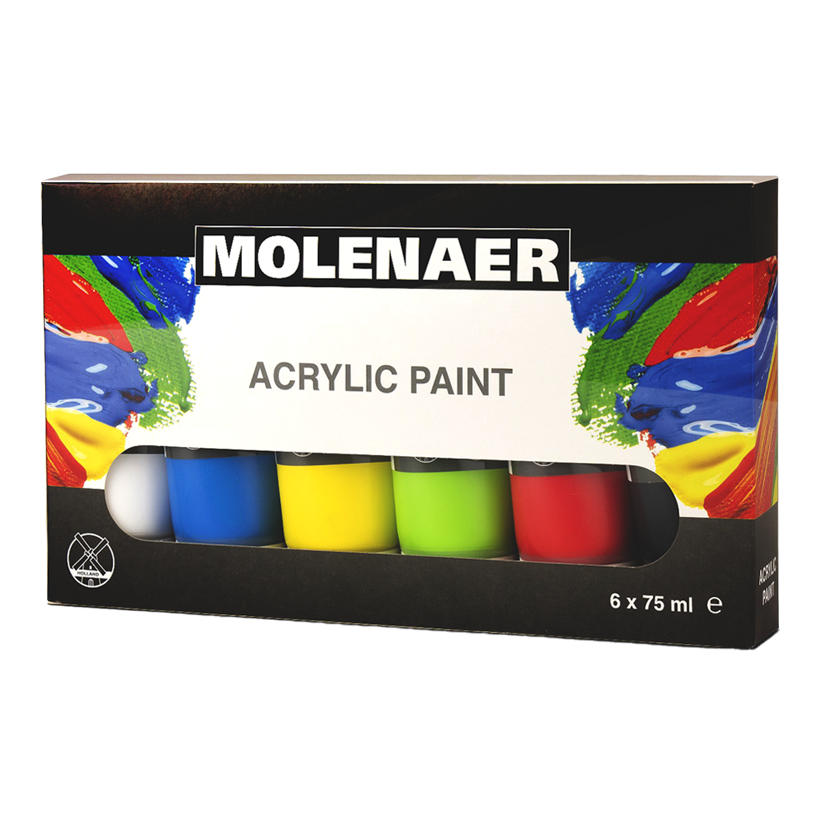 Sada akrylových barev Molenaer 6 x 75 ml - mix barev
