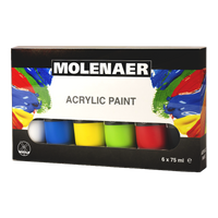 Sada akrylových barev Molenaer 6 x 75 ml - mix barev