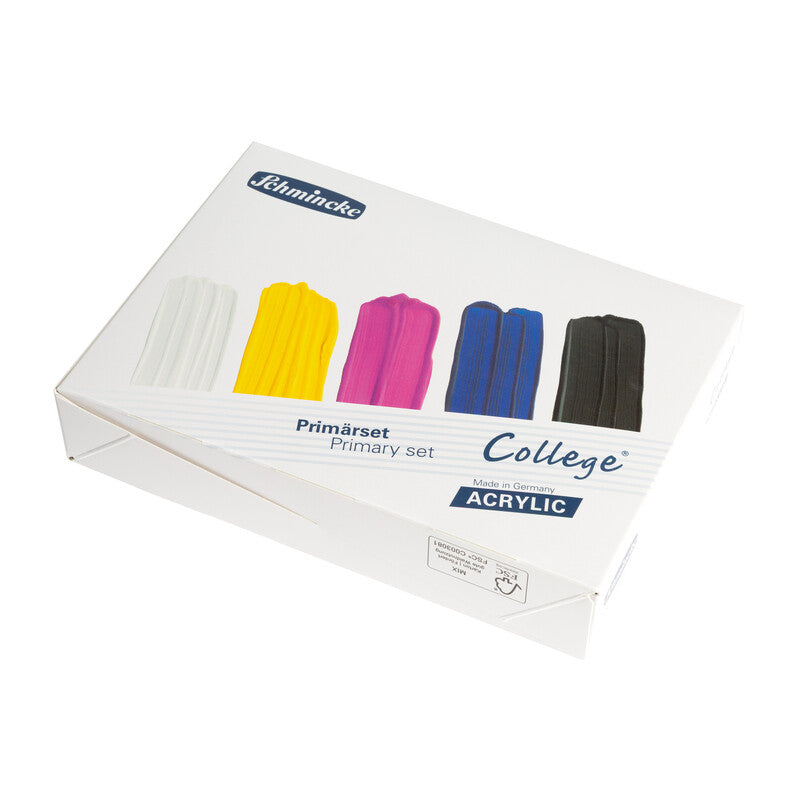 Sada akrylových barev Schmincke College Acrylic – 5 x 75 ml, základní barvy