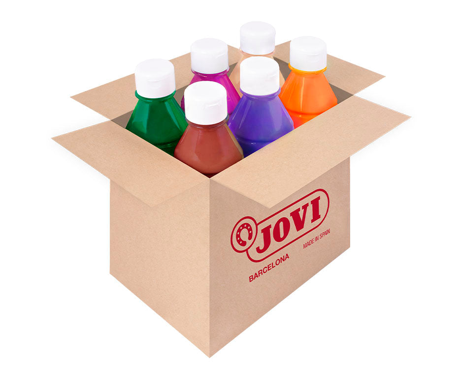 Sada dětských barev JOVI Premium tekutá tempera 6 x 250 ml – mix barev varianta B