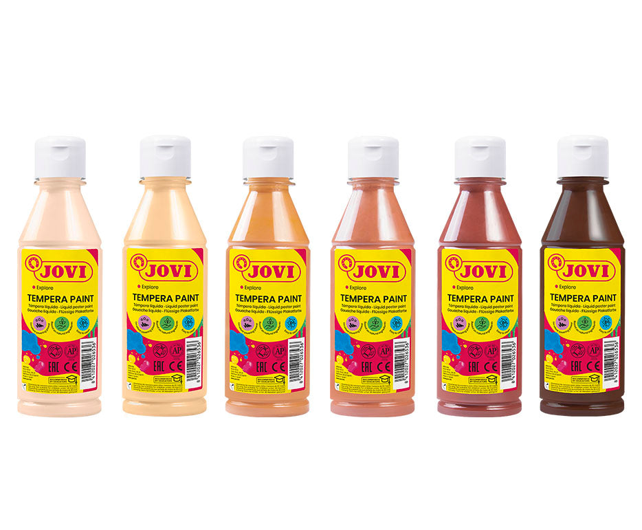 Sada dětských barev JOVI Premium tekutá tempera 6 x 250 ml tělové odstíny