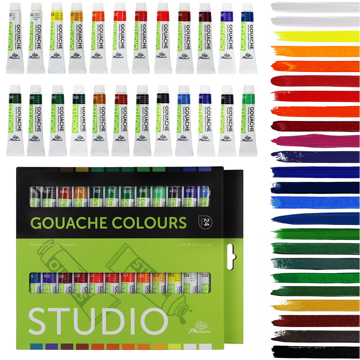 Sada gvašových barev Phoenix 12–24 x 12 ml