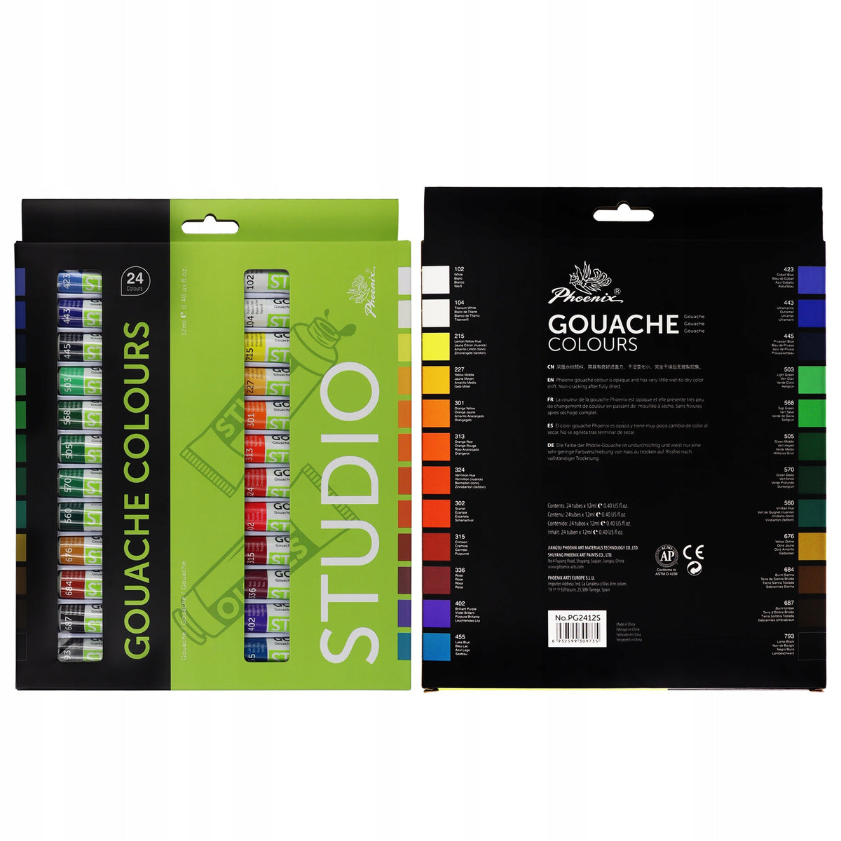 Sada gvašových barev Phoenix 12–24 x 12 ml
