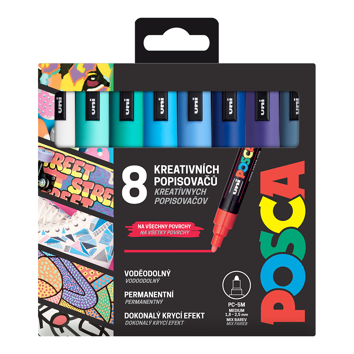 Sada popisovačů Posca PC-5M OCEAN, 1,8 – 2,5 mm – 8 ks
