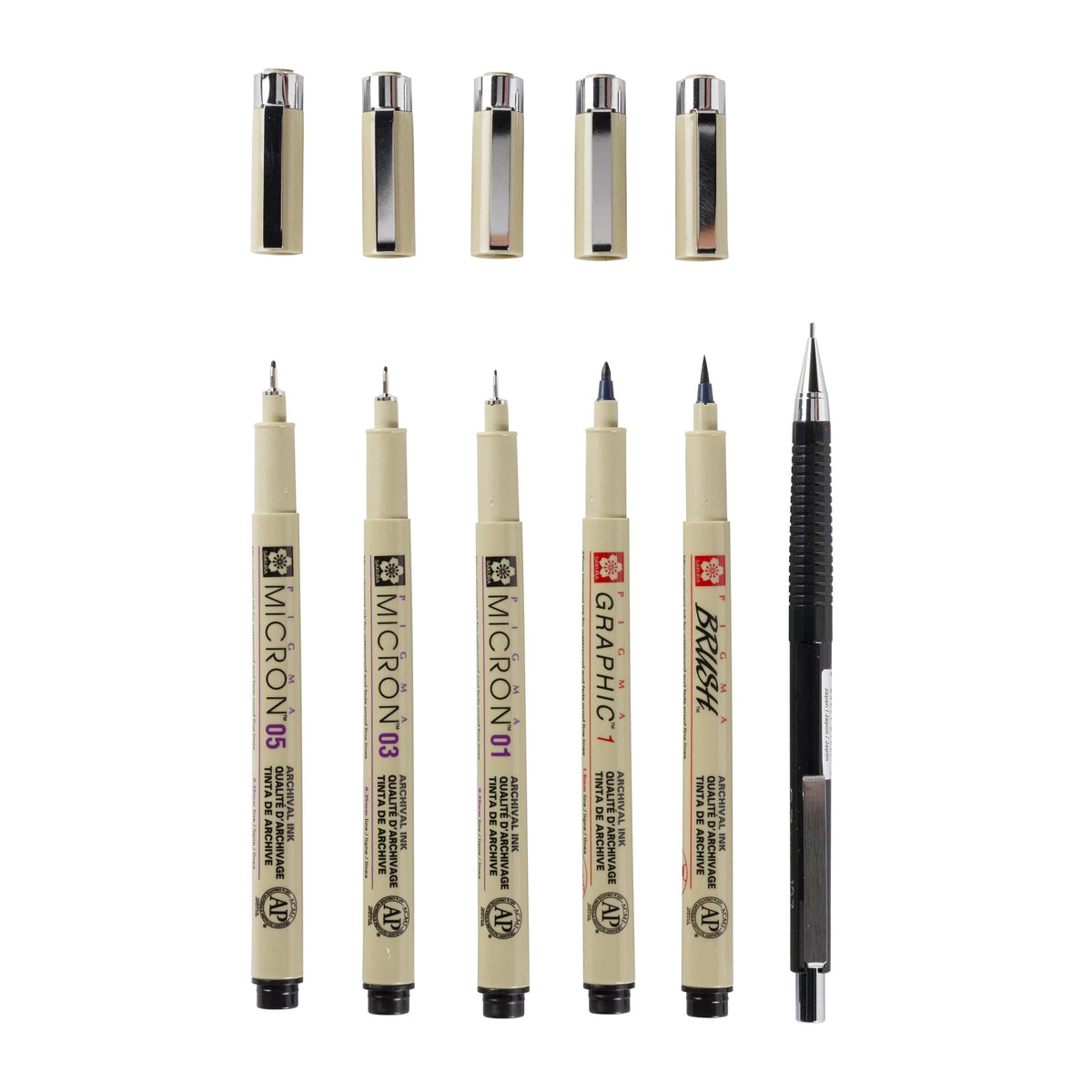 Sada technických per SAKURA Pigma Micron Manga - 6 ks černá