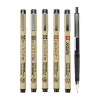 Sada technických per SAKURA Pigma Micron Manga - 6 ks černá